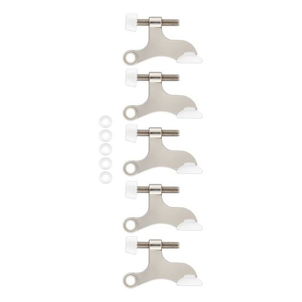 National Hardware Hinge Pin Door Stop, 2-1/16 in Projection, Zinc, Satin Nickel, 5PK N830-564 - main