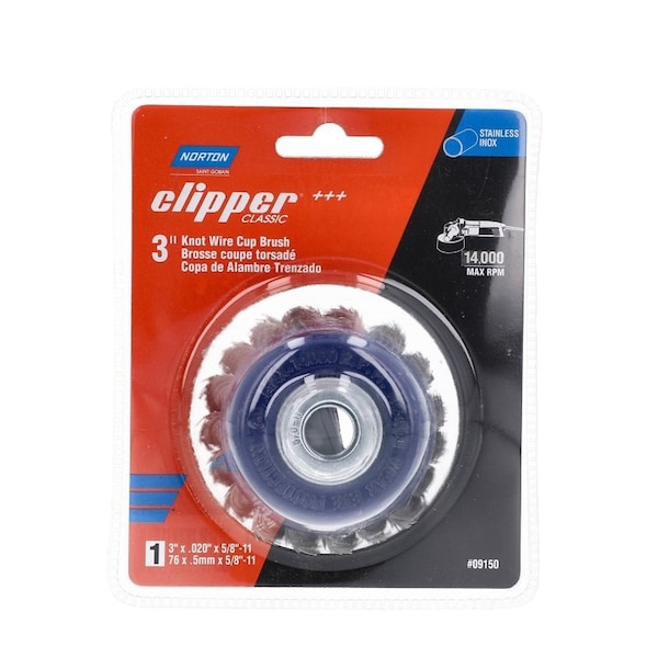Norton Abrasives WIRE CUP BRSH KNT BLUE3 in. 70184609150 - main