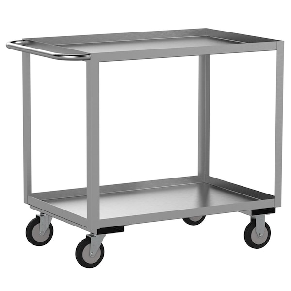 Jamco Utility Cart, 16 ga. Stainless Steel, 1,200 lb Load Capacity, 2 Shelves, 42 in L, 25 in W, 35 in H XB236U500 - main