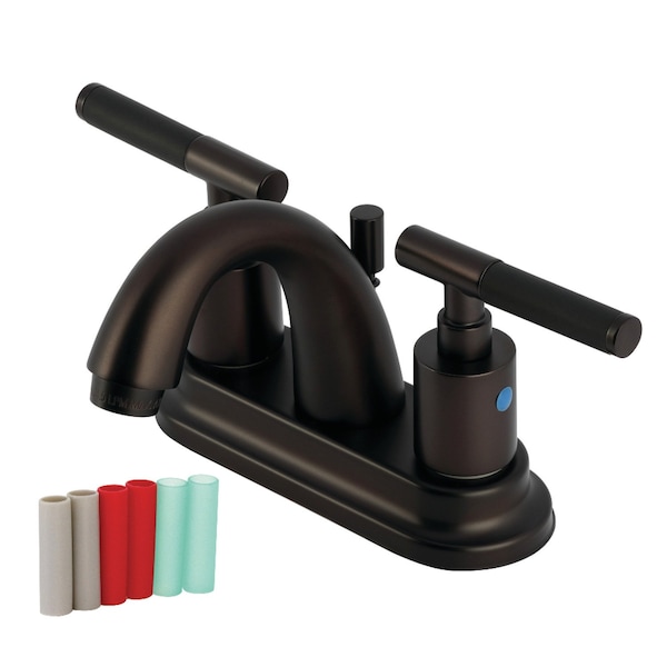 Kingston Brass Double-Handle 4" Centerset Bathroom Faucet with Pop-Up Drain, Oil Rubbed Bronze KB8615CKL - main