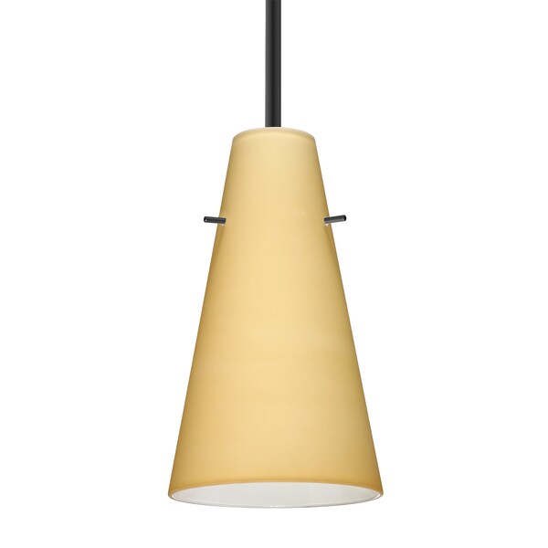 Besa Lighting Besa Cierro Stem Pendant, Vanilla Matte, Black Finish, 1x 100W MAX E26 Base 1TT-4124VM-BK - main