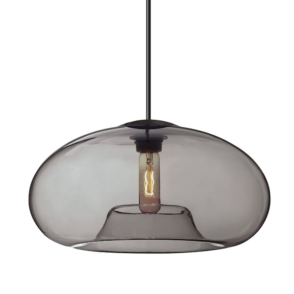 Besa Lighting Besa Bana 15 Pendant, Smoke, Black Finish, 1x 60W MAX E26 Base 1JT-BANA15SM-BK - main