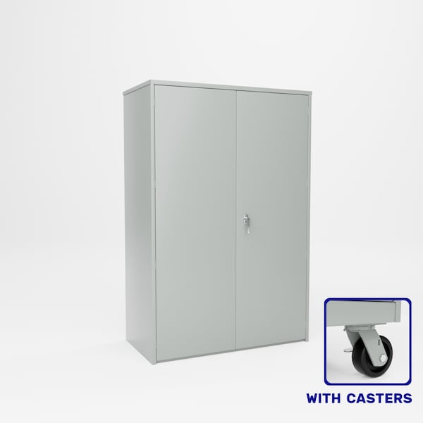 Pucel Heavy Duty Storage Cabinet with Casters, 48 in W x 78 in H x 24 in D, 4 Adjustable Shelves, Gray HDSC-4872-24-4C - main