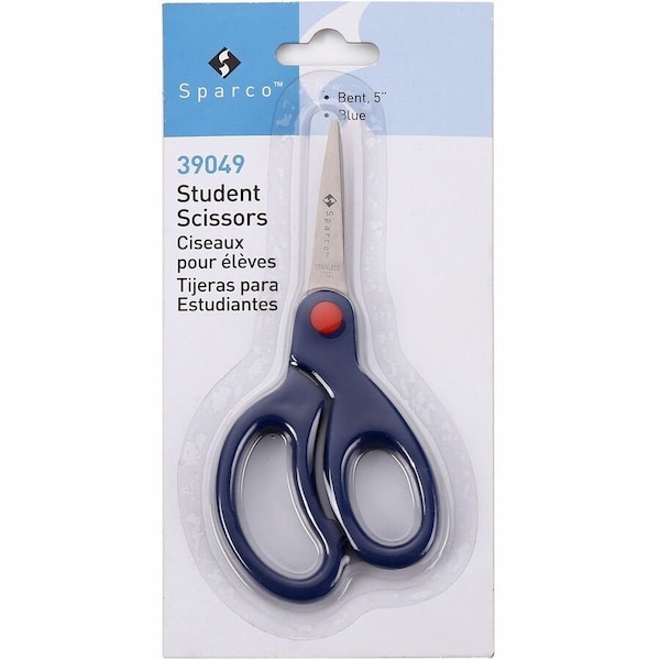 Sparco Bent Handle 5 Kids Scissors, Blue SPR39049 - main