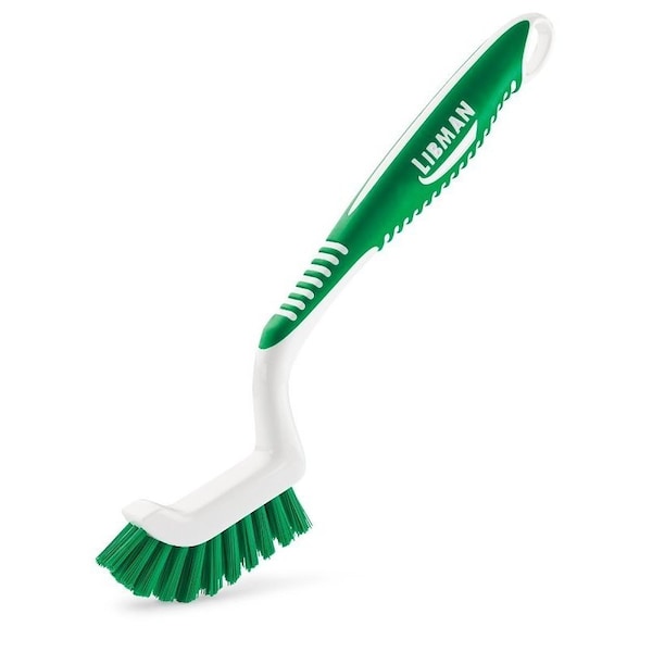 Libman Tile and Grout Brush, 7/8 in L Trim, PET, 3-1/2 in W Brush, 9.88 in OAL, Green/White 18 - main