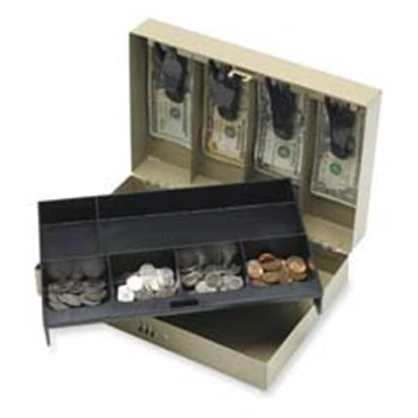 Pen2Paper Combination Lock Cash Box- Steel- 11-.50 in x7-.75 in x3-.25 in - Gray PE2655356 - main