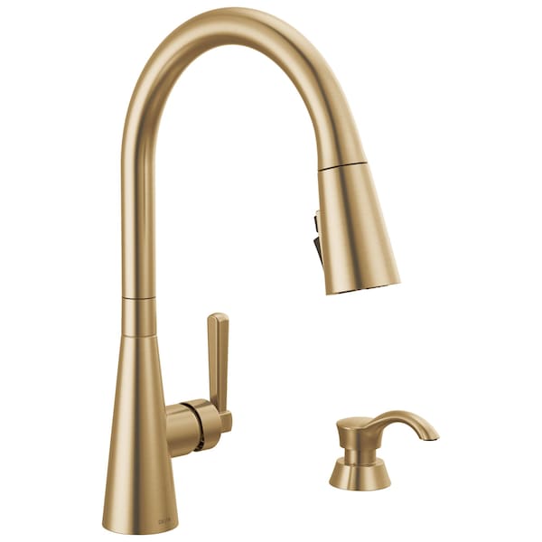 Delta Boyd Single Handle Pull-Down Kitchen Faucet with Soap Dispenser and ShieldSpray Technology 19893Z-CZSD-DST - main