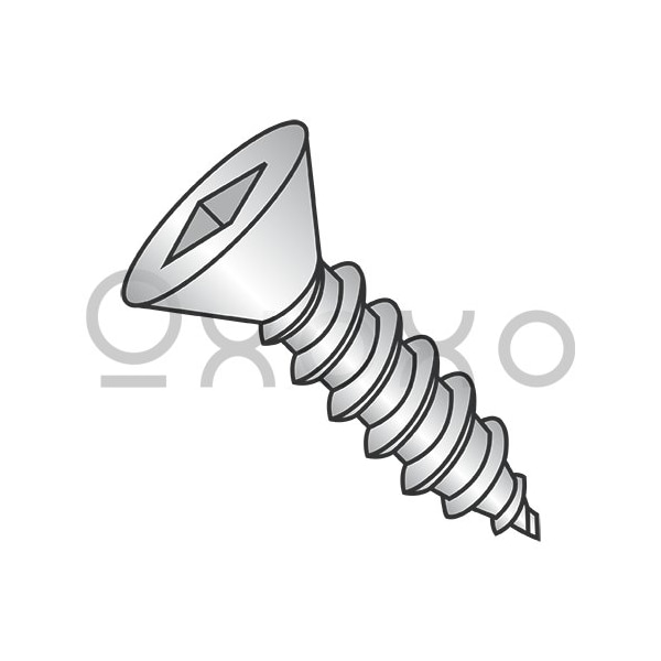Oxoxo 6-18X3/4 Square Flat Self Tapping Screw Type A Fully Threaded 410 Stainless Steel, 5000PK 627863 - main