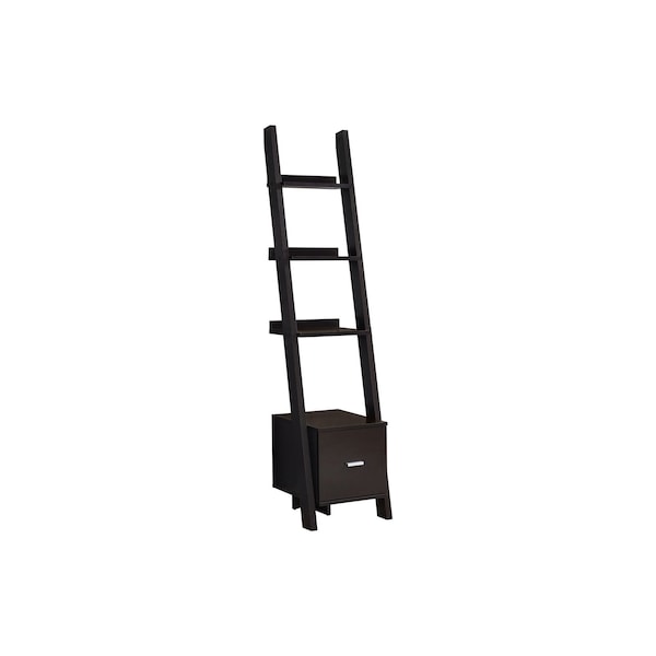 Homeroots Brown Wood Four Tier Ladder Bookcase 332947 - main