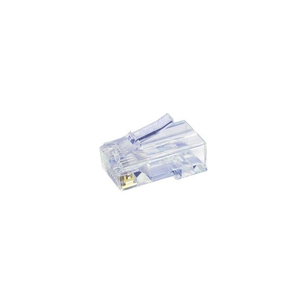 Cable Wholesale Simply45 Cat5e Pass Through RJ45 Crimp Connectors, Solid 24AWG/Stranded 28-26AWG, Blue Tint, Jar S45-1500 - main