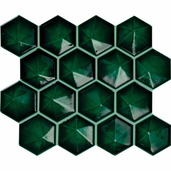 Daltile Artefino Jewel 3 in Pyramid Hexagon Mosaic 8.60 SQFT Per Carton, 10PK AR263PYRHEXMSGL - main