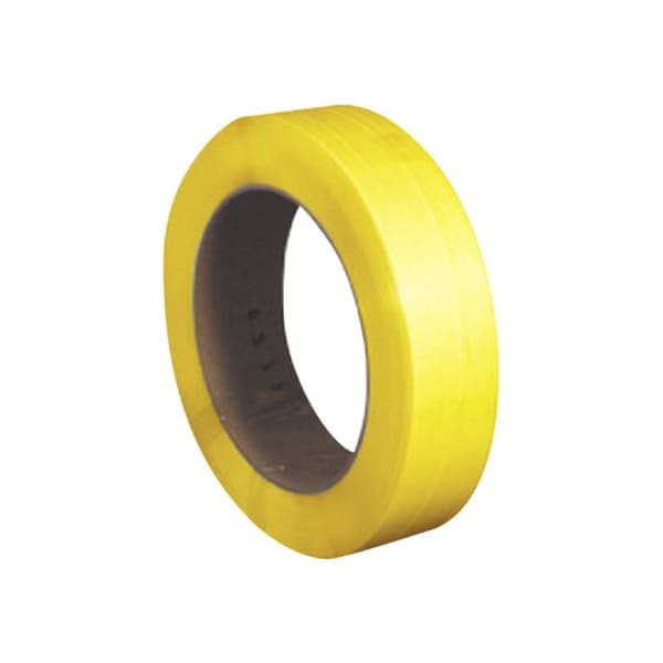 Partners Brand Polypropylene Strapping, Hand Grade, Embossed, 16" x 6" Core, 1/2" x 7200', Yellow, 1/Coil PS1226Y - main