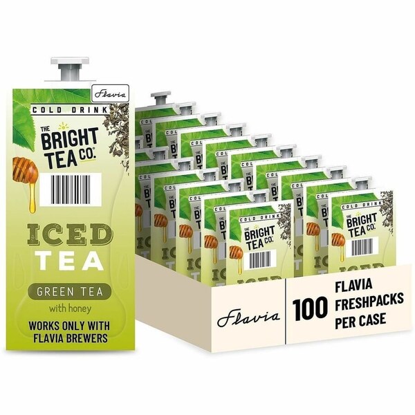 Flavia Tea Flavia Pouches, Green with Honey, Pouch, Green Tea, 100 PK 48049 - main