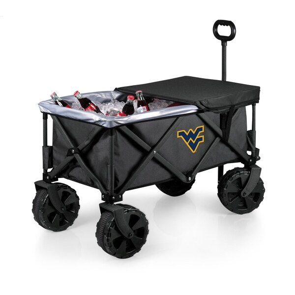 Picnic Time Family Of Brands NCAA West Virginia Mountaineers Adventure Wagon Elite All-Terrain Folding Beach Wagon 741-85-679-834-0 - main