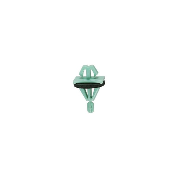 Auveco Side Window Reveal Molding Clip, 29 mm OAL x 20 mm L Stem x 8 mm Hole, Nylon, Green, 5PK 21161 - main