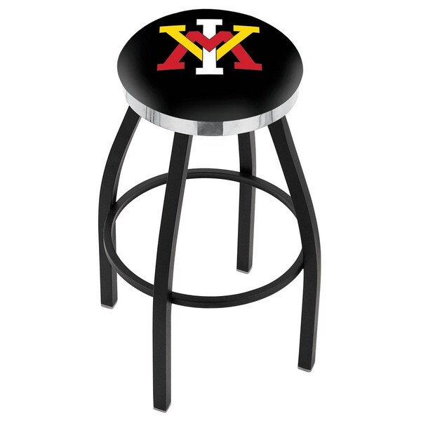 Holland Bar Stool Co 25" Blk Wrnkl Virginia Military Institute Swivel Bar Stool, Chrome Ring L8B2C25VAMilI - main
