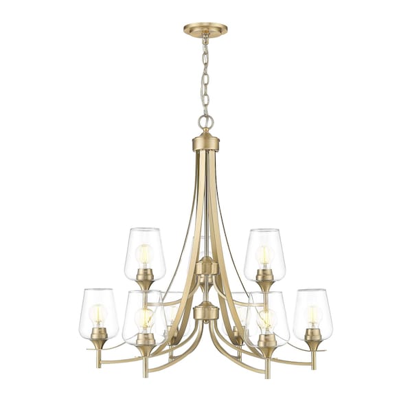 Z-Lite Joliet Burnished Brass 9 Light Chandelier 473-9BBR - main