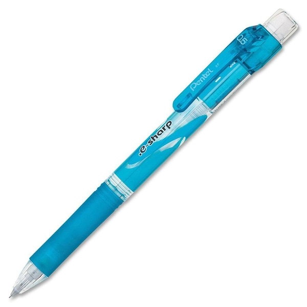 Pentel .e-Sharp Mechanical Pencil, 0.5 mm, HB #2.5, Black Lead, Sky Blue Barrel, Dozen AZ125S - main