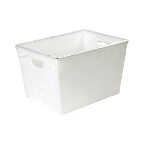 Partners Brand Space Age Storage Tote, Plastic, White, 12 in H, 13 in W, 18 in L, 6 PK BINS184 - main