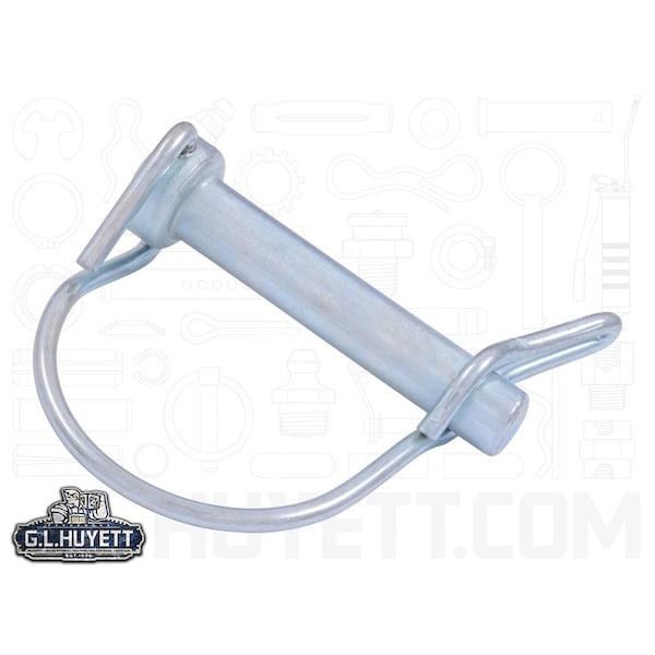 Huyett Tab Lock Pin, Round Handle, 1-Wire, Zinc Plated, 0.375 in Dia x 1.750 in L x 2.000 in Shank L SNIT-375-1750R - main