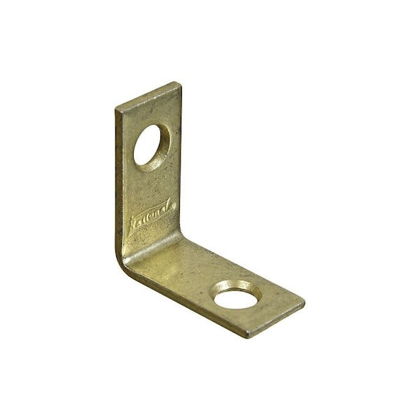 National Hardware V115 Series Corner Brace, 1.07 in L, 1/2 in W, 1.07 in H, Steel, Brass, 4PK N190-819 - main