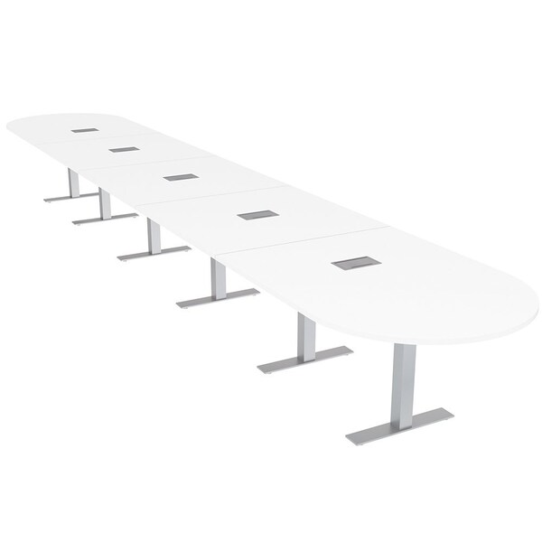 Skutchi Designs 22 Person Conference Table With Power Unit | 22' Racetrack Table | Harmony Series HAR-RAC-48X264-T-W960-ESIL - main