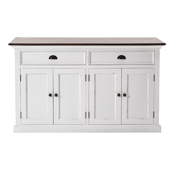 Homeroots Modern Farmhouse Brown And White Buffet Server 388226 - main