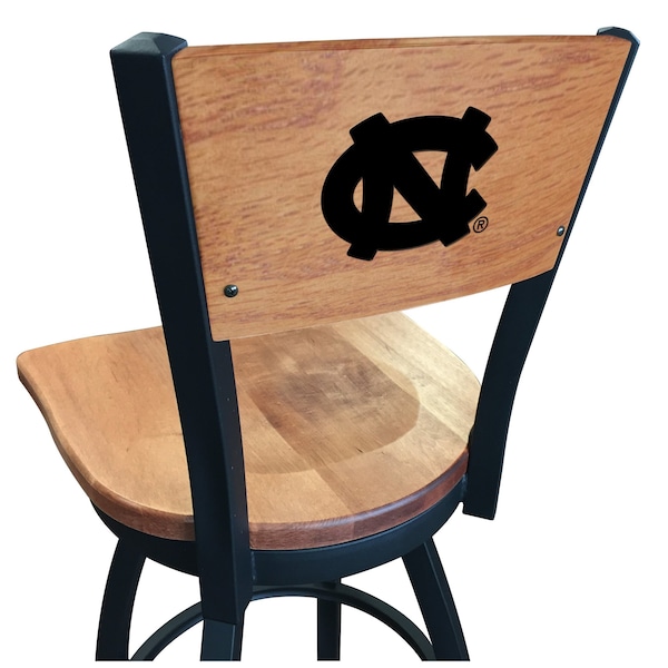 Holland Bar Stool Co 36" Blk Wrinkle North Carolina Swivel Bar Stool, Laser Engraved Back L03836BWMedMplANorCarMedMpl - main