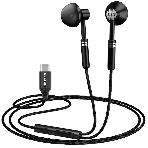 Delton USB-C Wired Computer Headset/Headphones with Microphone, Black 18EC - main