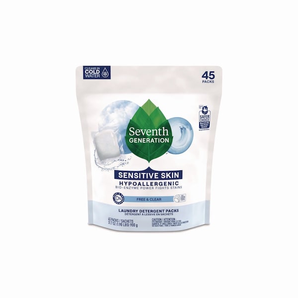 Seventh Generation Laundry Detergent, 31.7 oz Pack, Powder, Unscented, 45 PK 22977 - main