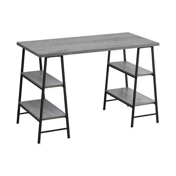 Homeroots 47" Gray and Black Wood and Metal Sled Computer Desk 489844 - main