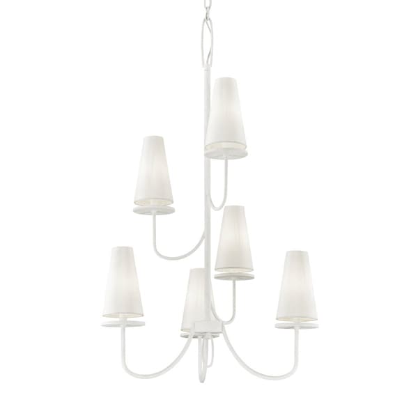 Troy Lighting Marcel 6 Light Chandelier 28 In. Gesso White F6287-GSW - main