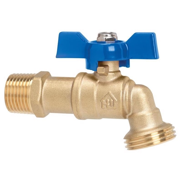 Homewerks 1/2 in. MIP X 3/4 in. MHT Brass Ball Valve Hose Bibb VHBQTRC3 - main