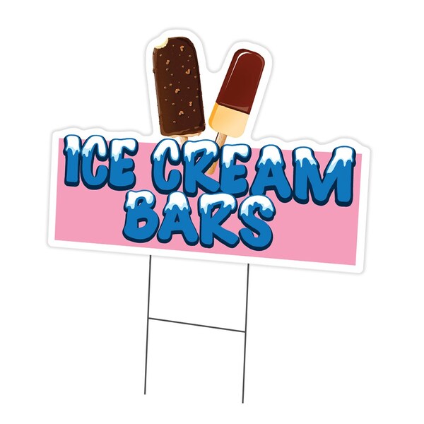 Signmission Ice Cream Bars Die Cut Yard & Stake outdoor plastic coroplast window, C-DC-1824-Ice Cream Bars19 C-DC-1824-Ice Cream Bars19 - main