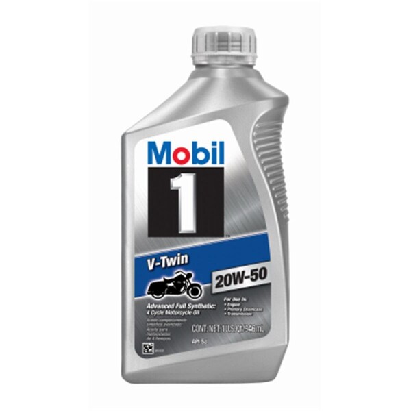 Warren Distribution Mobil 1 V-Twin Quart 20W50 Synthetic Motorcycle Oil - Pack of 6 230420 - main