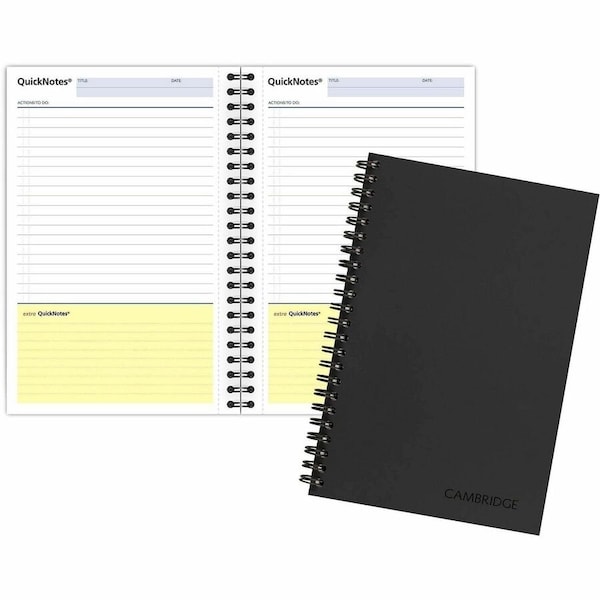 Mead QuickNotes 1 Subject Business Notebook JrLegal, Black MEA06096 - main