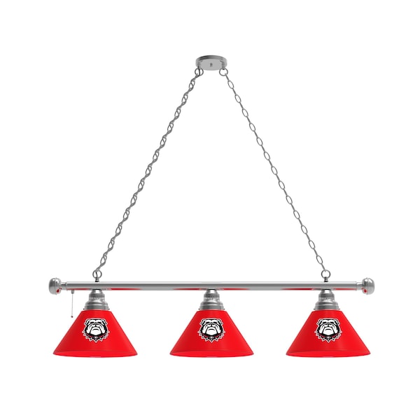 Holland Bar Stool Co Georgia "Bulldog" 3 Shade Billiard Light, Chrome Fixture BL3CHGA-Dog - main