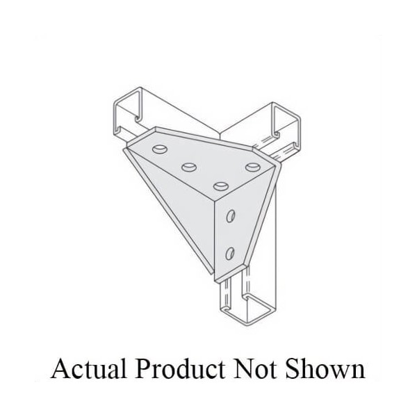 Phd 90 degrees Gusseted Corner Connector, 6 Holes, 5-3/8 in L x 3-3/4 in W, Carbon Steel S5211 EG - main