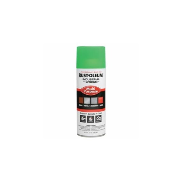 Rust-Oleum Industrial Choice 1600 System Enamel Aerosols, 12oz, Fluorescent Green, Hi-Gloss, 6PK 647-1632830 - main
