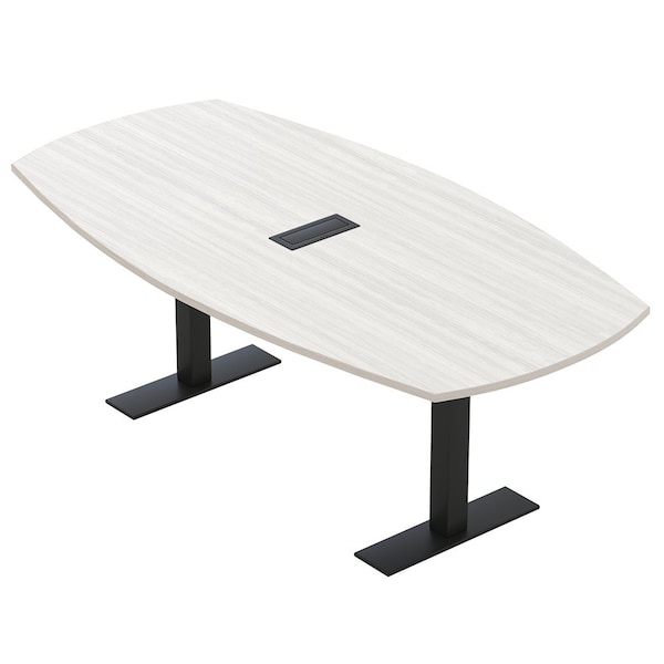 Skutchi Designs Arc Boat Conference Table With Power, 48 in W, 72 in L HAR-ABOT-48X72-T.BK-WA7976-EBLK - main