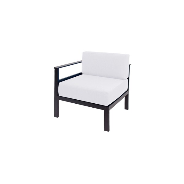 Bfm Seating Belmar Right Arm Sofa Section with Sunbrella cushions, Sand Black Frame PH6101BL-R-14091 - main