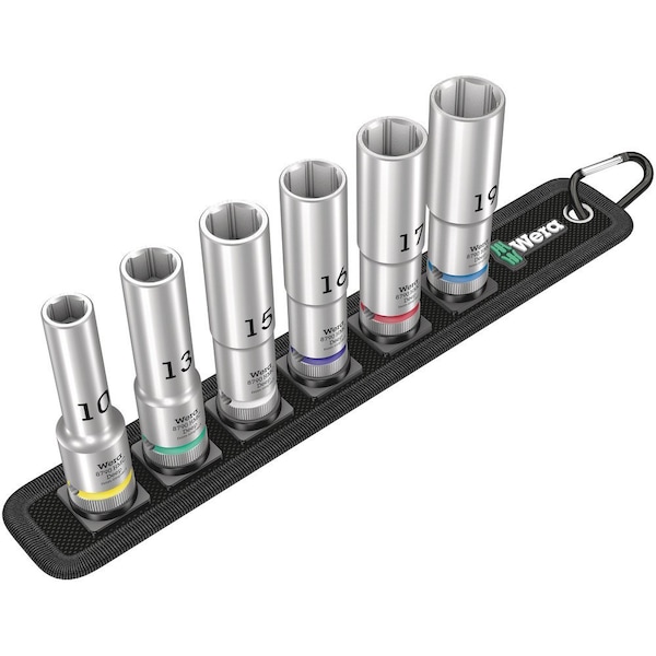 Wera Belt C Deep 1 socket set, 1/2 in drive, 6 pieces 5004565001 - main