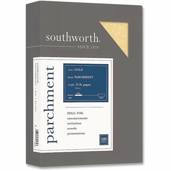 Southworth PARCHMENT SPECIALTY PAPER, 24 LB, 8.5 X 11, GOLD, 100PK P994CK336 - main