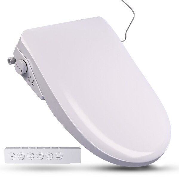 Anzzi Electric Bidet Seat for Elongated Toilets with Auto Lid, Heated, and Remote TL-AZEB107UWH - main