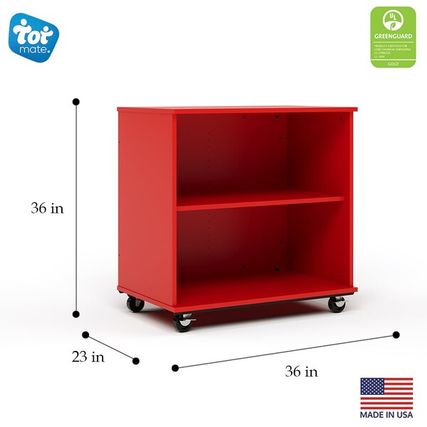 Tot Mate Mobile Wood Cabinet, Red, 36 in W x 36 in L x 36 in H x 23 in D TMM512A.M0C85 - main