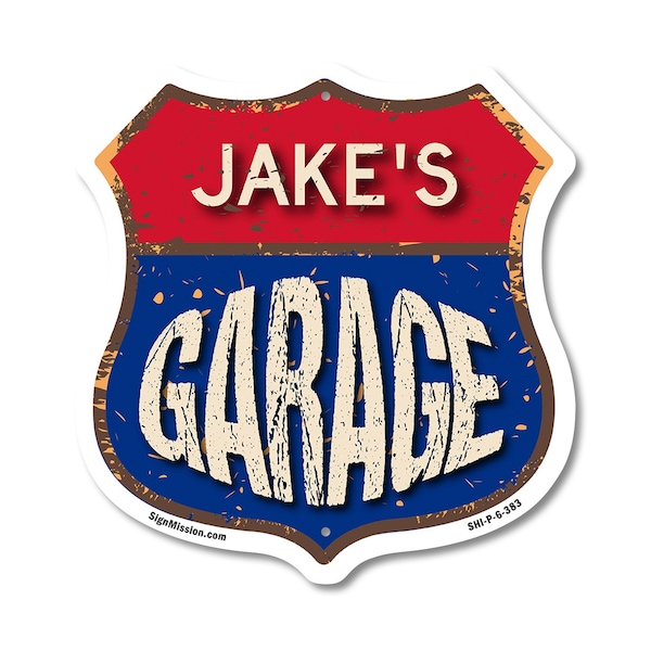 Signmission Jake's Garage, 6 Inch X 6 Inch, Plastic Sign SHI-P-6-383-JAKE - main