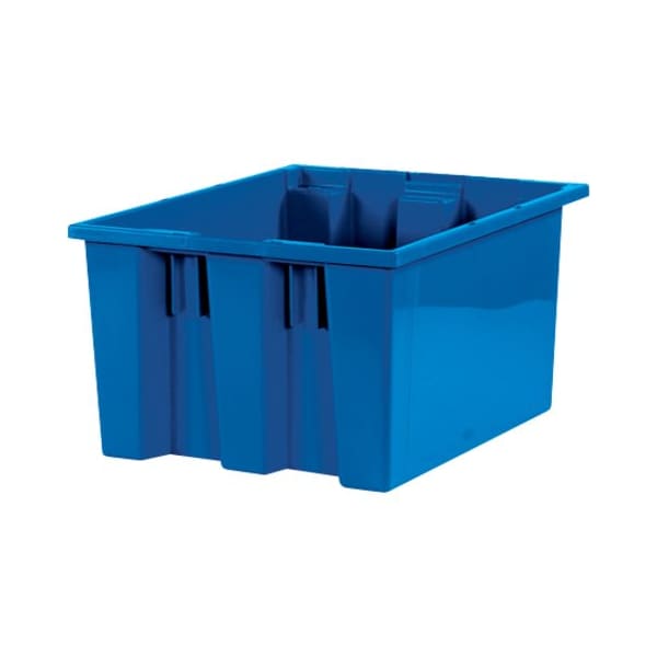 Partners Brand Stack & Nest Storage Bin, Plastic, Blue, 6 PK BINS113 - main