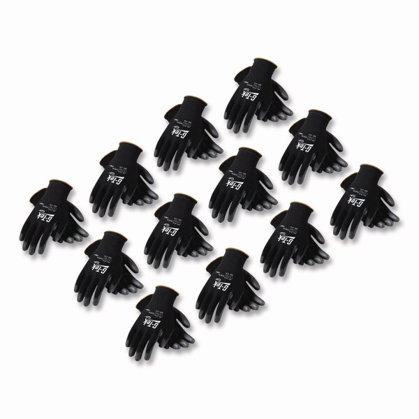 G-Tek Gloves, Polyurethane-Coated Nylon, Black, 12 PK 33-B125/XL - main