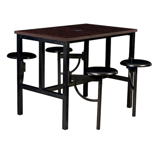 Regency Endure Standing Height Collaborative Table & Chair Set with 4 Pull-Out Stools, Walnut Top 9004-WLT-DVN - main