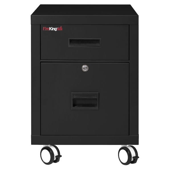 Fireking 1-Hr Fire rated, Mobile Pedestal, Ltr/Lgl file Drawer Black 2M1822-1BL - main